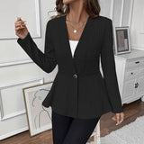 Women's One-Button Solid Knit Cardigan – A Comfortable and Elegant Design, Ideal for Everyday Layering