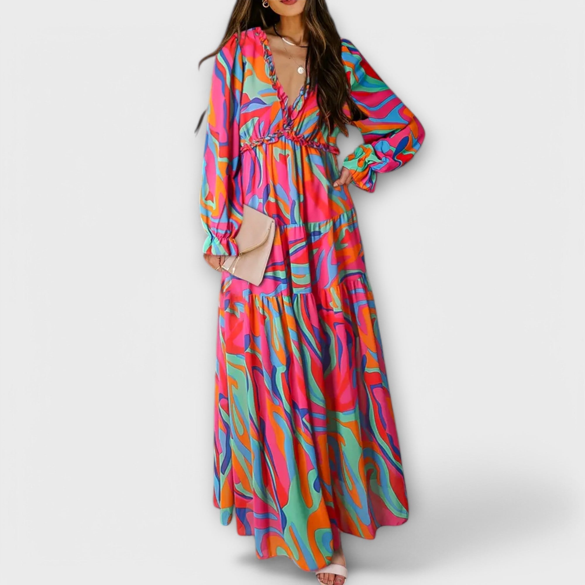 Irina | Lillelise patterned maxi dress