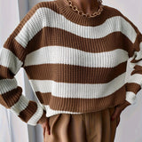 Casual women's striped sweater - Soft and easy