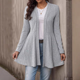 Women's Striped Brushed-Knit Cardigan – A Casual, Soft, and Comfortable Design, Ideal for Everyday Layering
