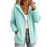 Women's Hooded Cardigan with Drawstring - Casual and Comfortable