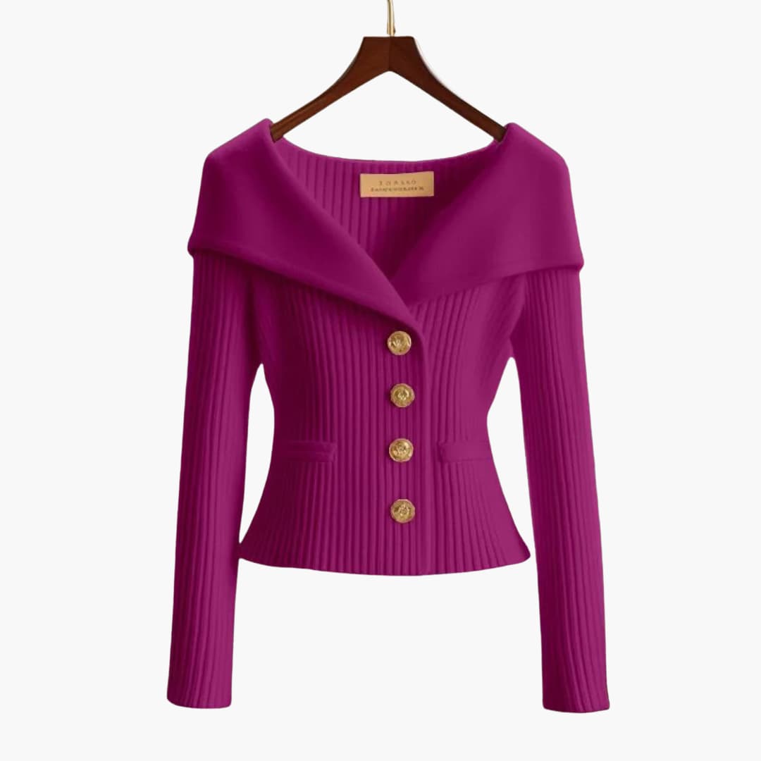 Elegant Short Ribbed Vest for Women – Comfortable Buttoned Knit