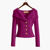 Elegant Short Ribbed Vest for Women – Comfortable Buttoned Knit