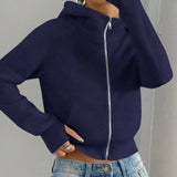 Plain women's hooded sweatshirt - Casual and comfortable