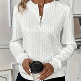 Knitted Zip-Up Sweater for Women
