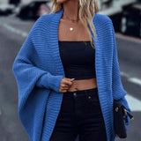 Women's loose batwing-sleeve cardigan - Soft and fluid