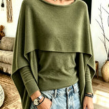 Women's Imitation Shawl Two-Piece Knit Sweater – A Chic, Layered, and Cozy Style