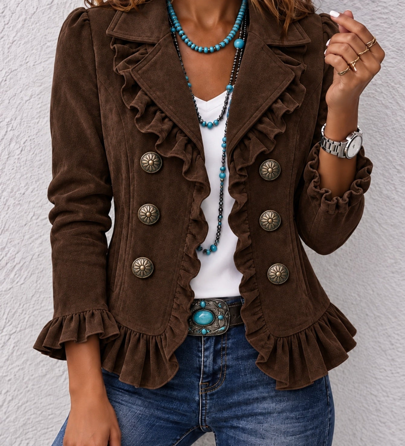 Women's button-front long-sleeve cardigan - Soft and colourful