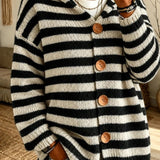 Striped knit women's sweater – Casual and modern