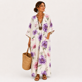 Inés White Floral Kaftan