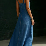 Niamh | Long Button-Down Denim Dress