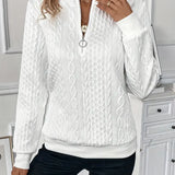 Knitted Zip-Up Sweater for Women