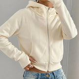 Plain women's hooded sweatshirt - Casual and comfortable