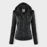 Ohnne | Modern leather jacket with a hood and timeless design