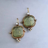 Vintage Green Crystal Earrings
