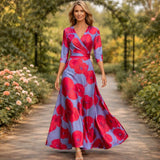 Fleur | Elegant Floral Dress with V-Neck
