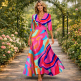 Fleur | Elegant Floral Dress with V-Neck