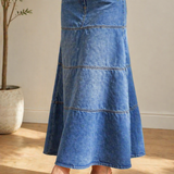 Violet | Mid-Length Denim Skirt
