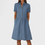 Isabela | Fitted Denim Dress