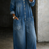 Sophia | Arm Free Denim Dress