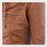 Ohnne | Modern leather jacket with a hood and timeless design