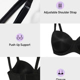 Comfort Push Up Unlined Bra with Removable Straps
