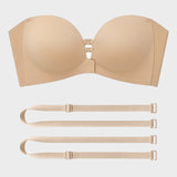 Convertible Strapless Front-Closure Push-Up Bra