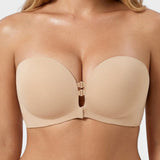 Convertible Strapless Front-Closure Push-Up Bra