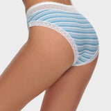 Cotton Seamless Printed Lace Stripe Briefs (5 Pack)