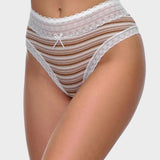Cotton Seamless Printed Lace Stripe Briefs (5 Pack)