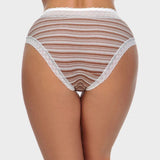 Cotton Seamless Printed Lace Stripe Briefs (5 Pack)