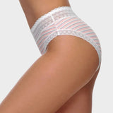 Cotton Seamless Printed Lace Stripe Briefs (5 Pack)