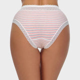 Cotton Seamless Printed Lace Stripe Briefs (5 Pack)