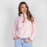 Striped Zip Cardigan
