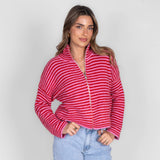 Striped Zip Cardigan
