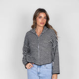 Striped Zip Cardigan