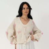 Oversized Mini Bow Cardigan