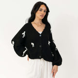 Oversized Mini Bow Cardigan