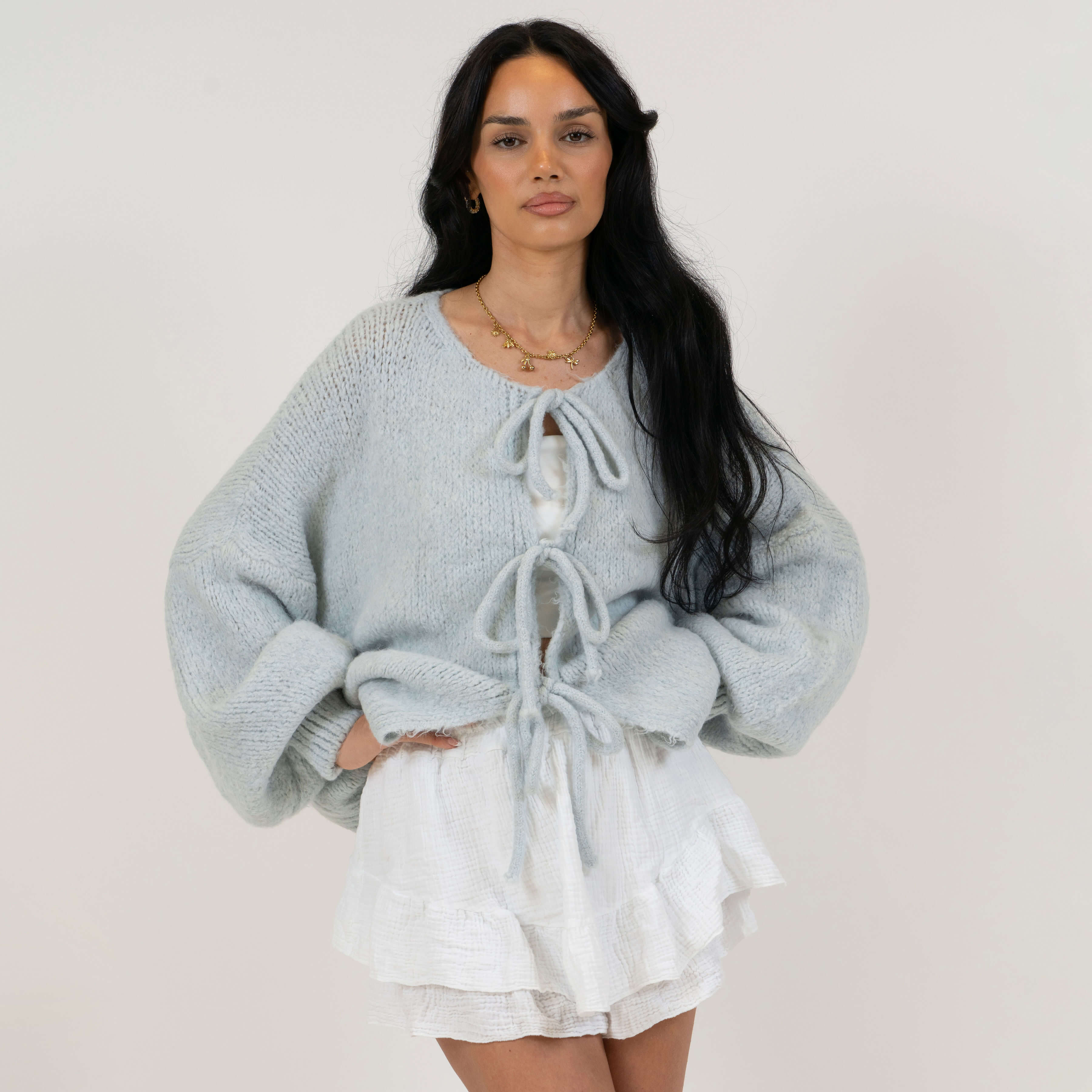 Oversized Cardigan with Ties