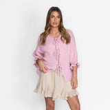 Oversized Tulip Cardigan with Bows