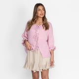 Oversized Tulip Cardigan with Bows