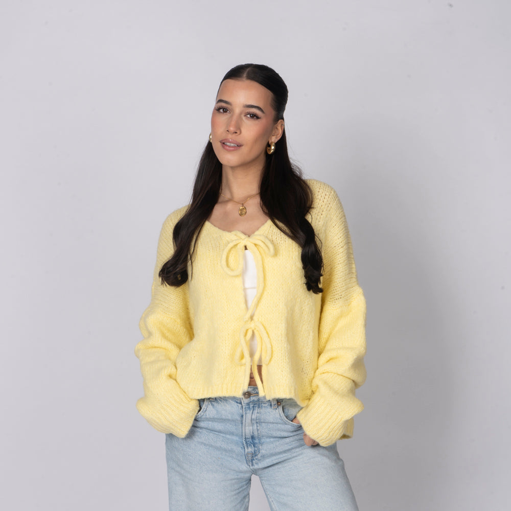 V-Neck Bow Cardigan