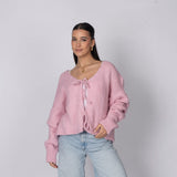 V-Neck Bow Cardigan