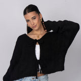 V-Neck Bow Cardigan