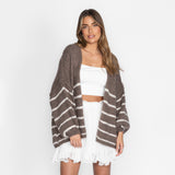 CasualCozy Striped Cardigan