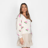 Oversize Rose Cardigan