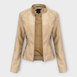 Ingrid | Elegant leather jacket with a modern line and timeless aesthetics
