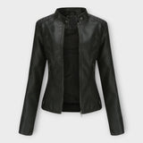 Ingrid | Elegant leather jacket with a modern line and timeless aesthetics