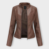 Ingrid | Elegant leather jacket with a modern line and timeless aesthetics