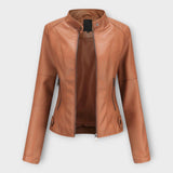 Ingrid | Elegant leather jacket with a modern line and timeless aesthetics